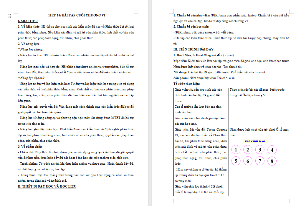 Bài tập cuối chương 6 Toán 8 KNTT