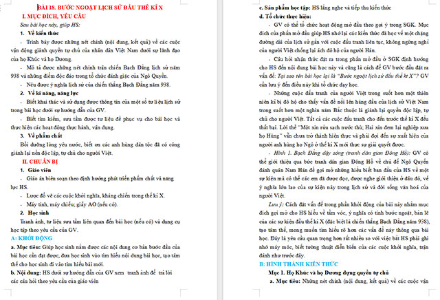 Giáo án Lịch sử 6 Bước ngoặt lịch sử đầu thế kỉ X