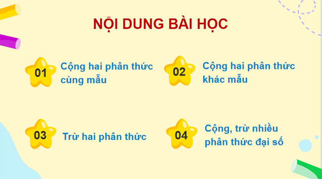 Phép cộng và phép trừ phân thức đại số