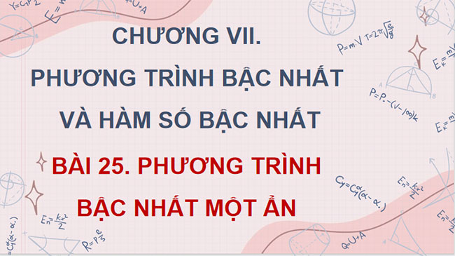Phương trình bậc nhất một ẩn