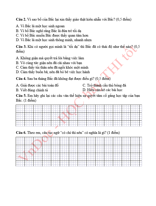 Phiếu bài tập ôn hè lớp 1 lên lớp 2 môn Tiếng Việt