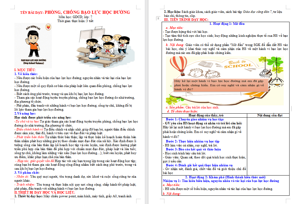 Phòng chống bạo lực học đường