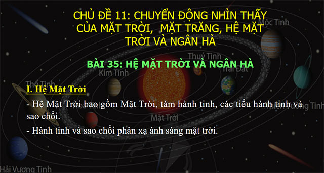 PowerPoint Khoa học tự nhiên 6 Hệ mặt trời và ngân hà