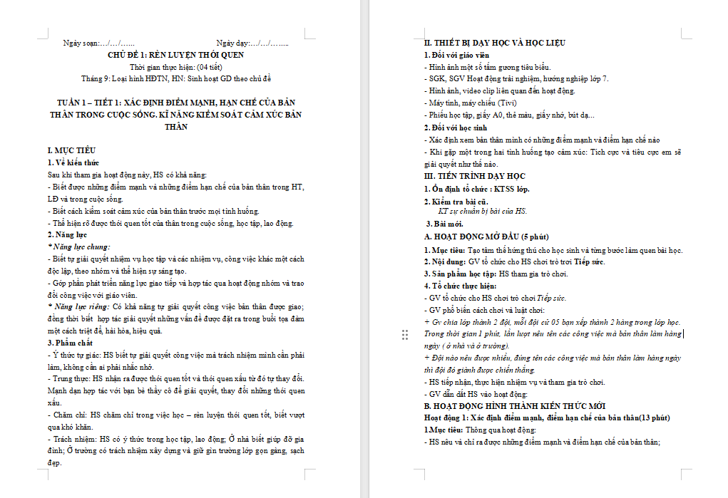 Rèn luyện thói quen