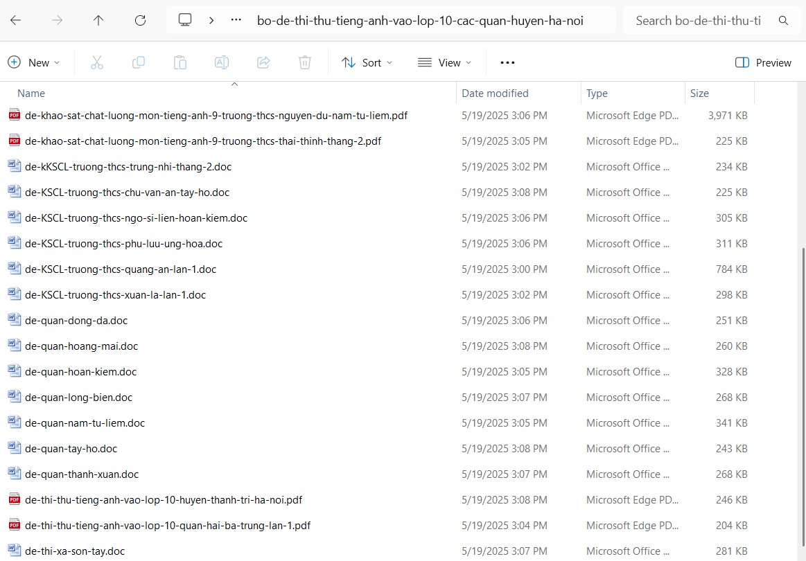 Ảnh minh họa bộ đề thi thử tuyển sinh lớp 10 THPT Tp. Hà Nội