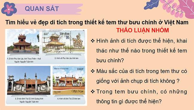 Hình ảnh di tích trong thiết kế tem bưu chính