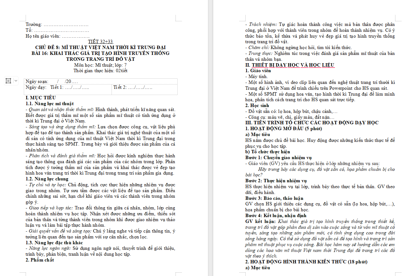 PowerPoint Mĩ thuật 7 Bài 16