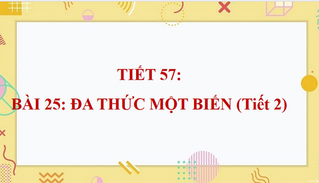 Đa thức một biến