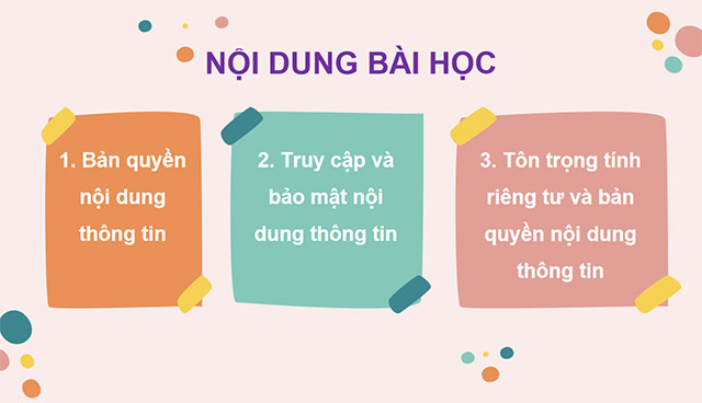 PowerPoint Tin học 5 Bản quyền nội dung thông tin
