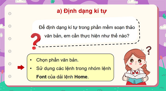 PowerPoint Tin học 5 Định dạng kí tự và bố trí hình ảnh trong văn bản