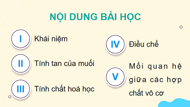 Giáo án Khoa học tự nhiên 8 Bài 11 Muối