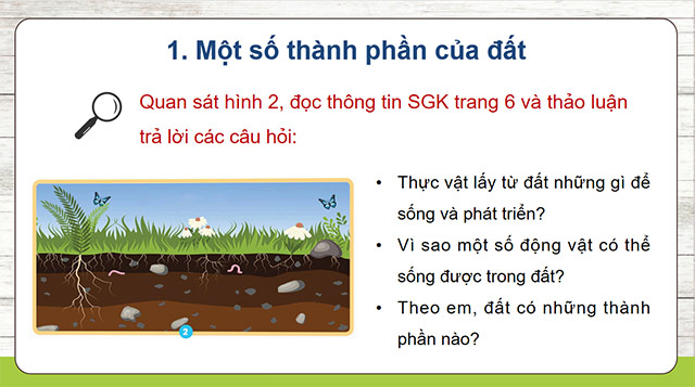 PowerPoint Khoa học 5 Thành phần và vai trò của đất 