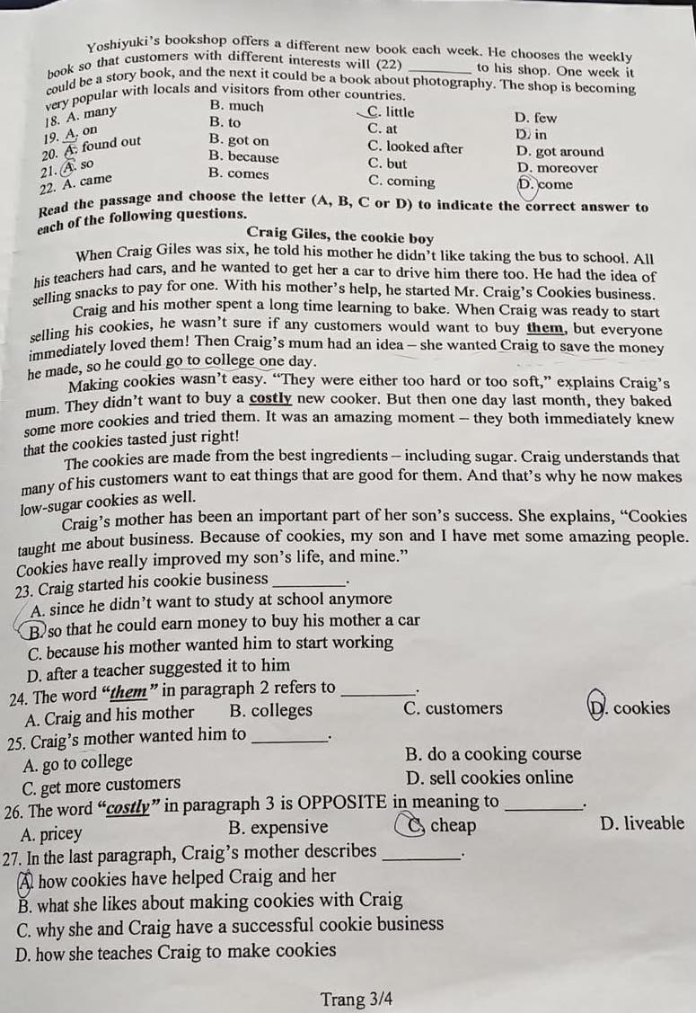 Đề thi tuyển sinh vào lớp 10 môn tiếng Anh Đồng Nai Chính thức 2025 minh họa 3