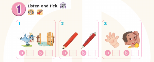 Tiếng Anh lớp 1 Global Success Self check 2 minh họa 1