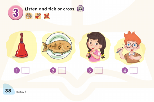 Tiếng Anh lớp 1 Global Success Self check 2 minh họa 1