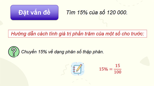 PowerPoint Toán 5 Tìm giá trị phần trăm của một số cho trước