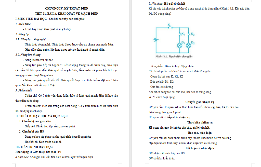 Khái quát về mạch điện