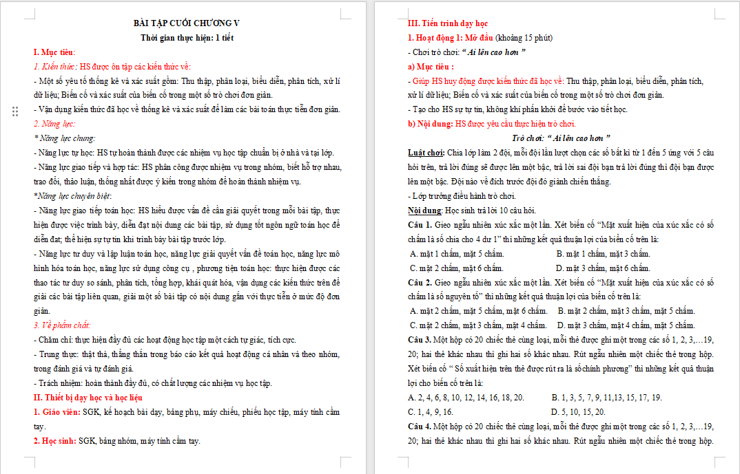 Bài tập cuối chương 5