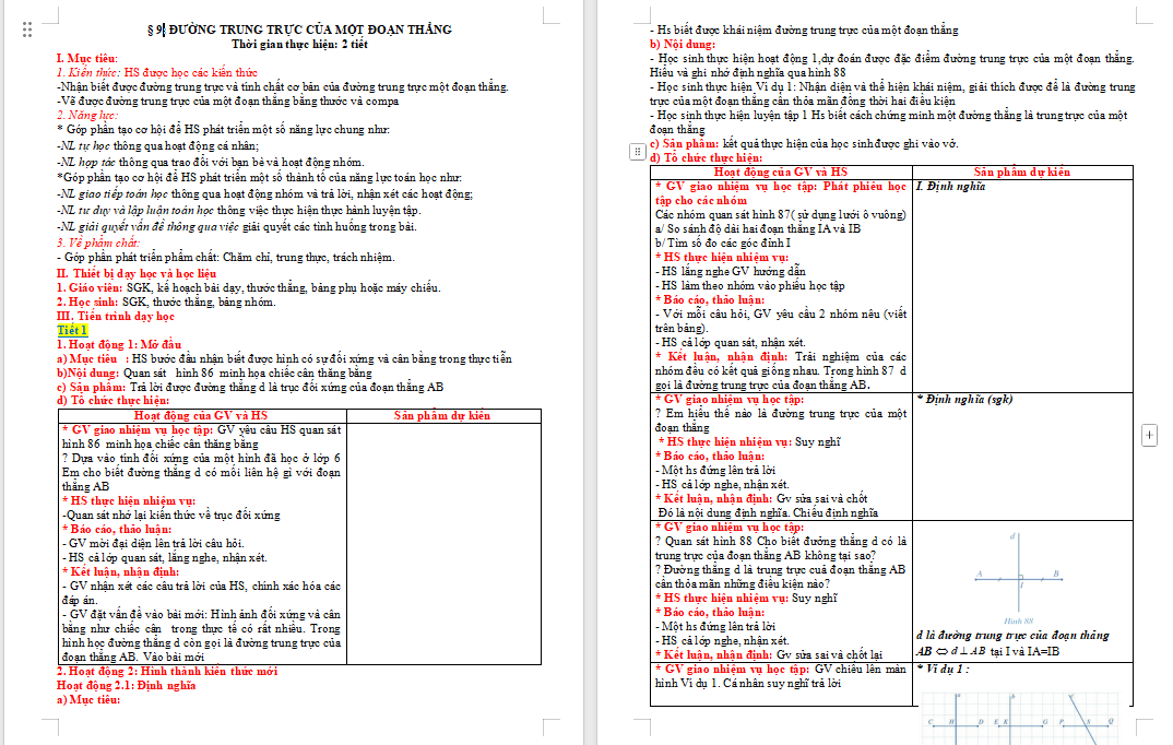  Đường trung trực của một đoạn thẳng 