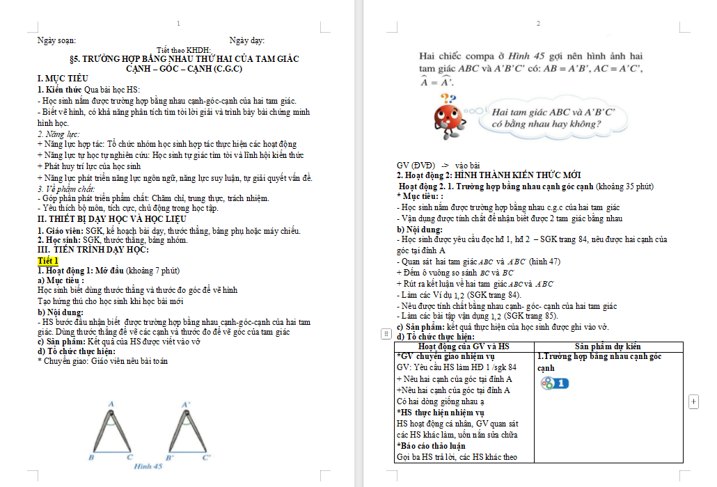 Giáo án PowerPoint Toán 7 Bài 6: