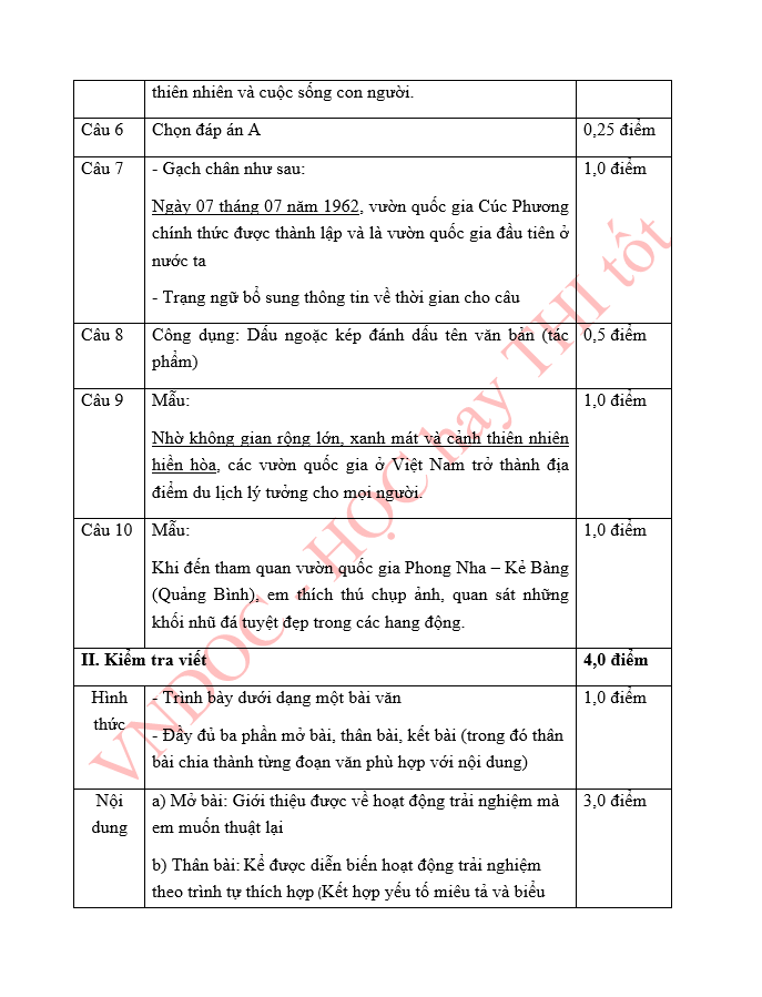 Bài tập ôn hè lớp 4 lên 5 môn Tiếng Việt