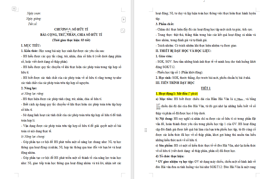  Cộng trừ nhân chia số hữu tỉ