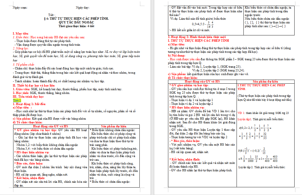 Giáo án PowerPoint Toán 7 Bài 4