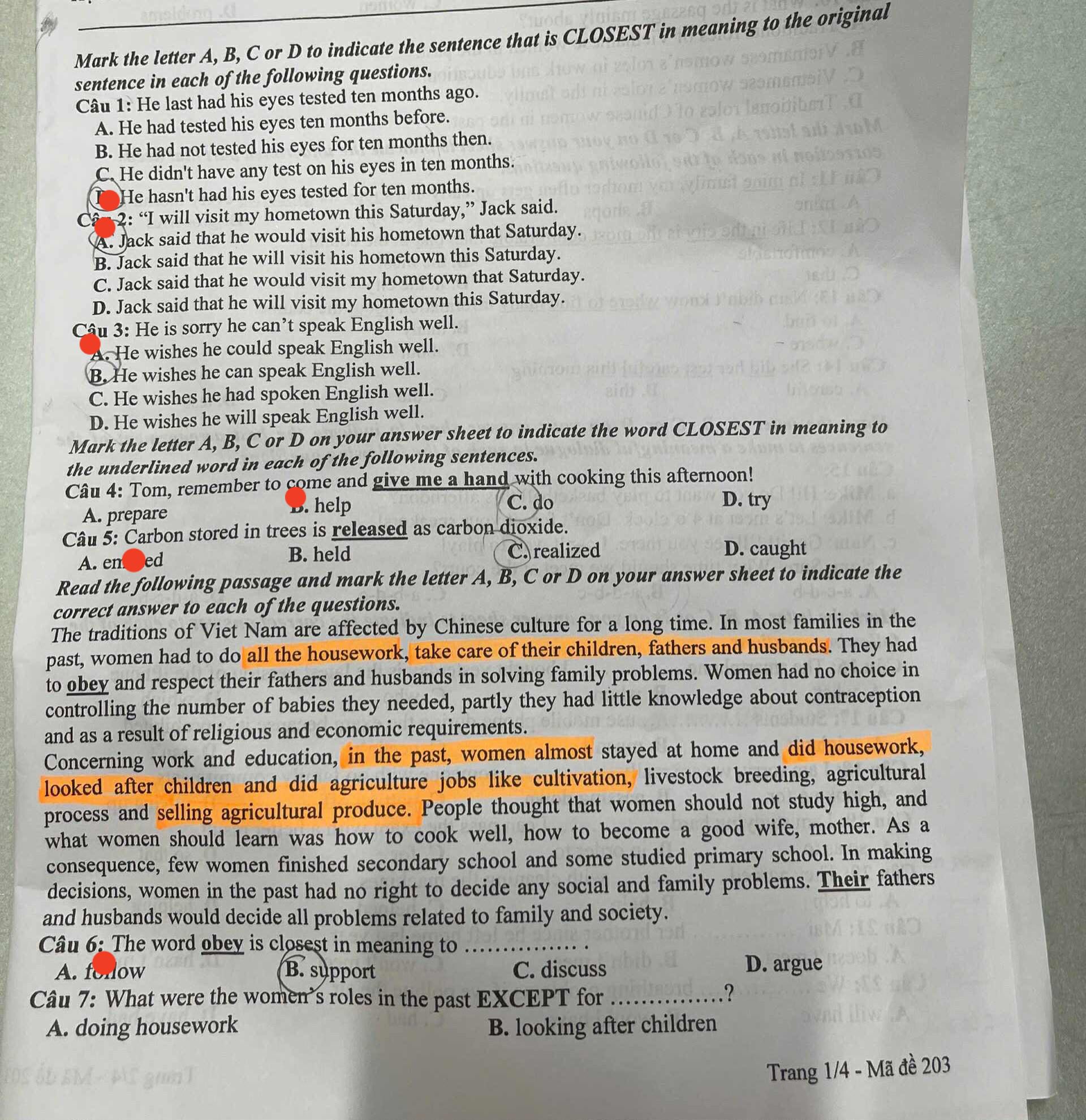 Đề thi tuyển sinh vào lớp 10 môn tiếng Anh Hưng Yên Chính thức 2025 minh họa 1