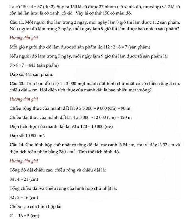 Đáp án đề thi vào lớp 6 môn Toán trường THCS Thanh Xuân