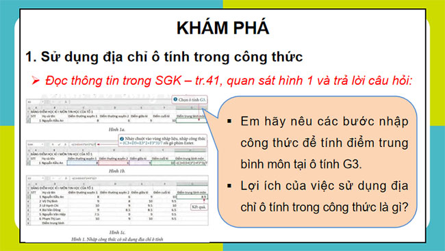 Sử dụng địa chỉ ô tính trong công thức