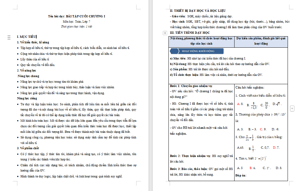 Bài tập cuối chương 1