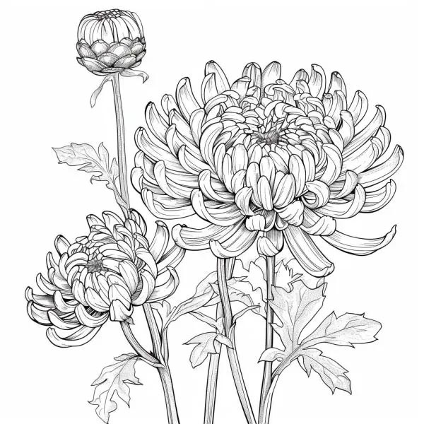 Tranh tô màu hoa cúc