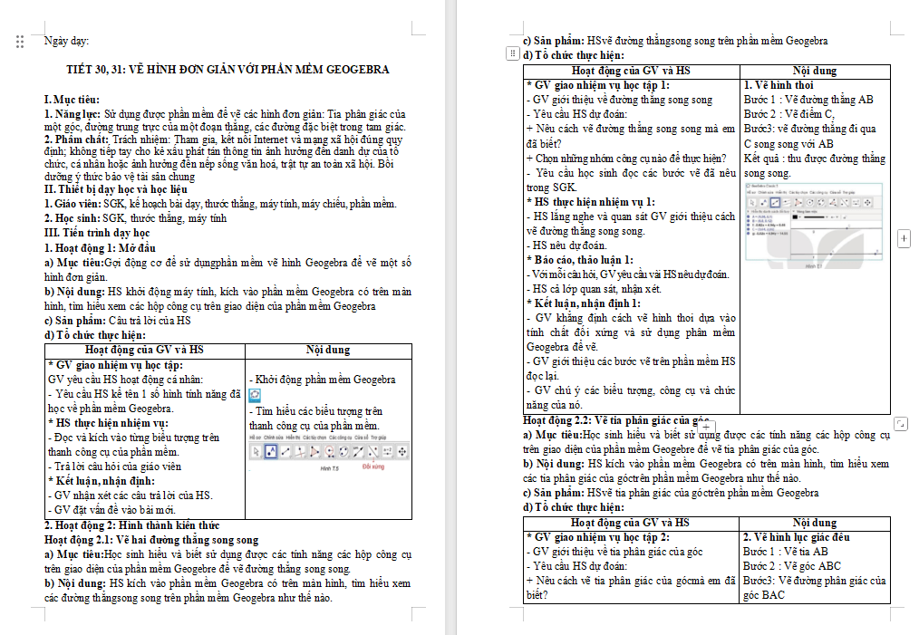 Vẽ hình đơn giản với phần mềm Geogebra