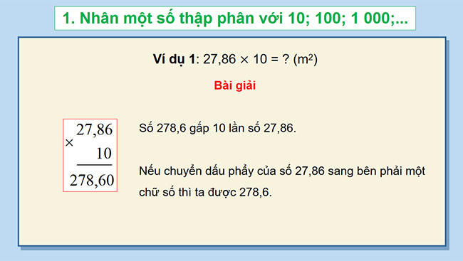 PowerPoint Toán 5 Nhân, chia số thập phân với 10; 100; 1000;... hoặc với 0,1; 0,01; 0,001;...