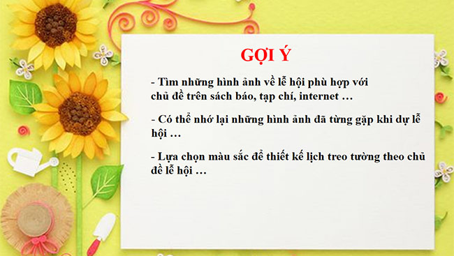 PowerPoint Mĩ thuật 6 Màu sắc lễ hội trong thiết kế lịch treo tường