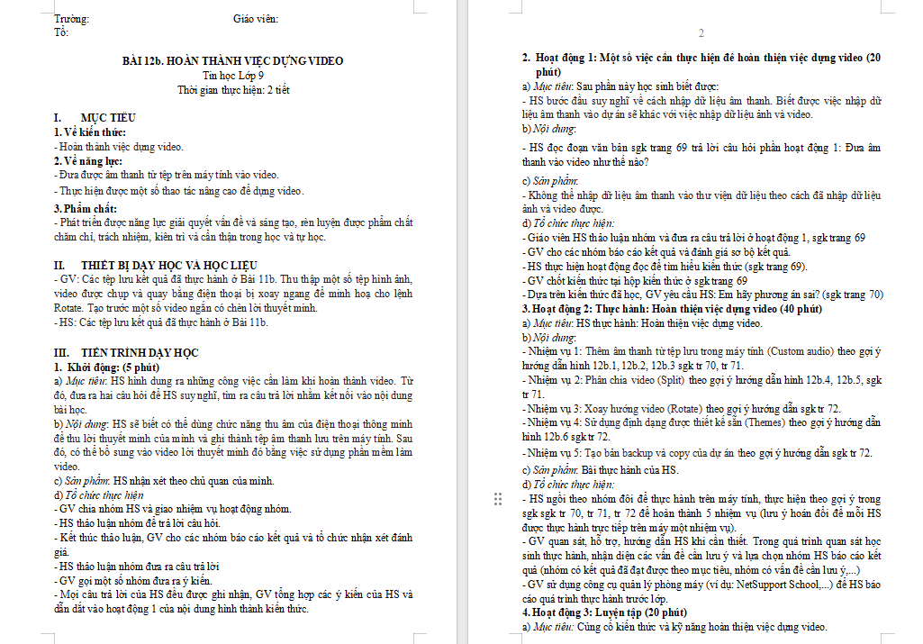 Hoàn thành việc dựng video