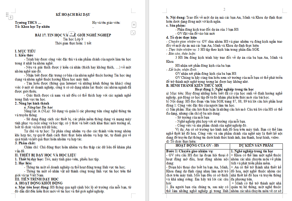 Tin học và thế giới nghề nghiệp