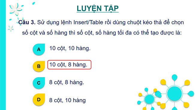 PowerPoint Tin học 6 Trình bày thông tin ở dạng bảng