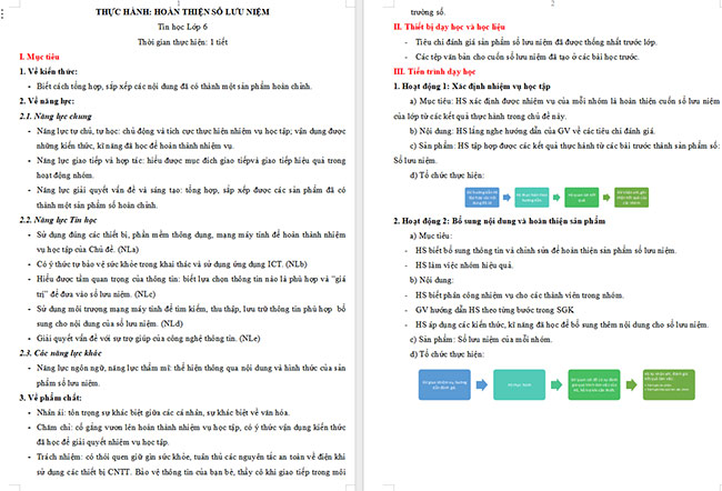 Tin học 6 Thực hành tổng hợp: Hoàn thiện Sổ lưu niệm