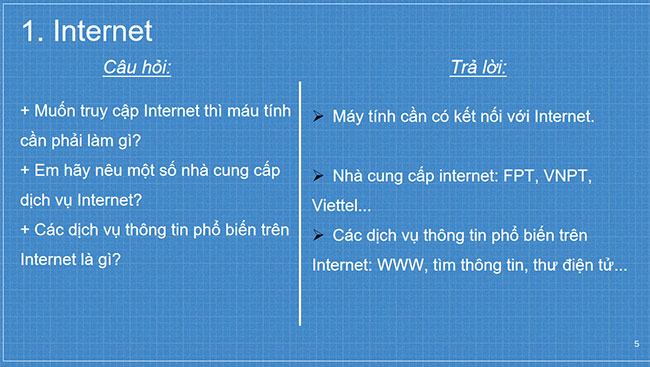 PowerPoint Tin học 6 Internet