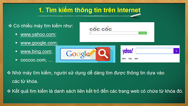 PowerPoint Tin học 6 Tìm kiếm thông tin trên Internet