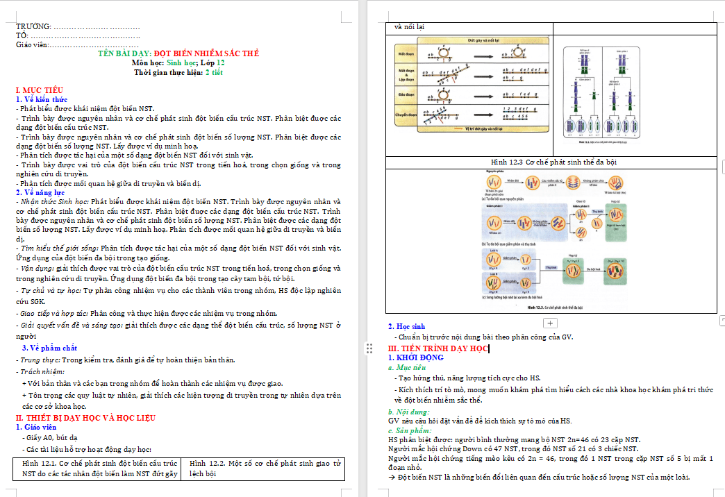 Đột biến nhiễm sắc thể