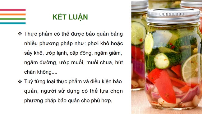 PowerPoint Công nghệ 6 Bài 5: Bảo quản và chế biến thực phẩm trong gia đình