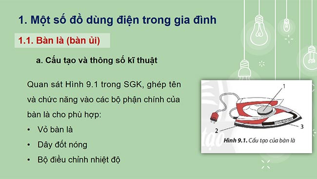 PowerPoint Công nghệ 6 Bài 9: Sử dụng đồ dùng điện trong gia đình