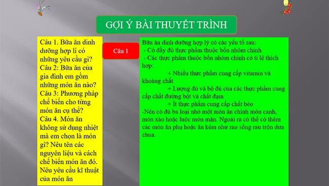 PowerPoint Công nghệ 6 Dự án 2: Món ăn cho bữa cơm gia đình
