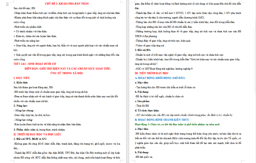 Giáo án PowerPoint HĐTN 9 Bài 1 Chủ đề 2