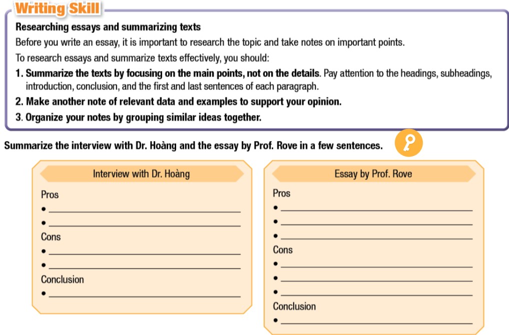 Sách bài tập tiếng Anh lớp 12 unit 10 lesson 3 - Writing Skill
