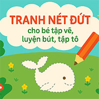 Tranh nét đứt cho bé tập vẽ, luyện bút, tập tô
