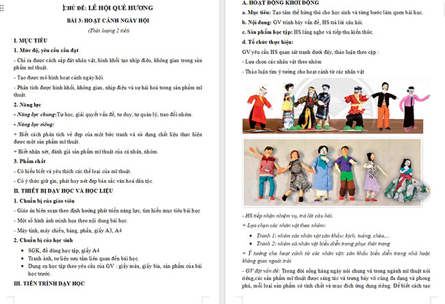 Giáo án Mĩ thuật 6 Hoạt cảnh ngày hội