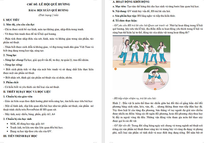 Giáo án Mĩ thuật 6 Hội xuân quê hương